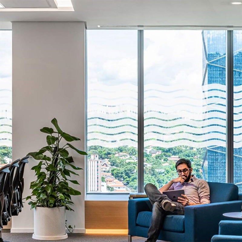 LEMON CLOUD Window Film for Privacy and Light Protectionï¼ŒNon Adhesive Removable Glass Covering Opaque Window Sticker Self Static Cling Vinyl Glass Film for Home Office (35.4 x 157.4 Inch,Wavy) - Image 3